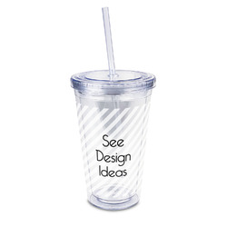 16 oz Double Wall Acrylic Tumbler with Lid & Straw - Full Print