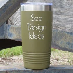 20 oz Stainless Steel Tumbler - Olive - Double-Sided