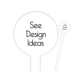6" Round Plastic Food Picks - White - Double-Sided
