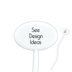 7" Oval Plastic Stir Sticks - White - Single-Sided