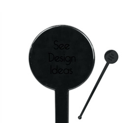 7" Round Plastic Stir Sticks - Black - Double-Sided