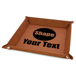 9" x 9" Faux Leather Valet Tray