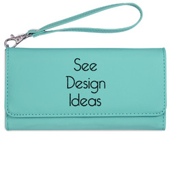 Ladies Leatherette Wallet - Laser Engraved - Teal