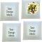 Set of 4 Glass Square Lunch / Dinner Plates 9.5"