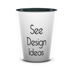 Ceramic Shot Glasses - 1.5 oz - Two Tone - Set of 4