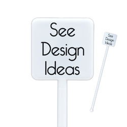 Square Plastic Stir Sticks - Single-Sided