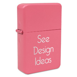 Windproof Lighter - Pink - Double-Sided & Lid Engraved