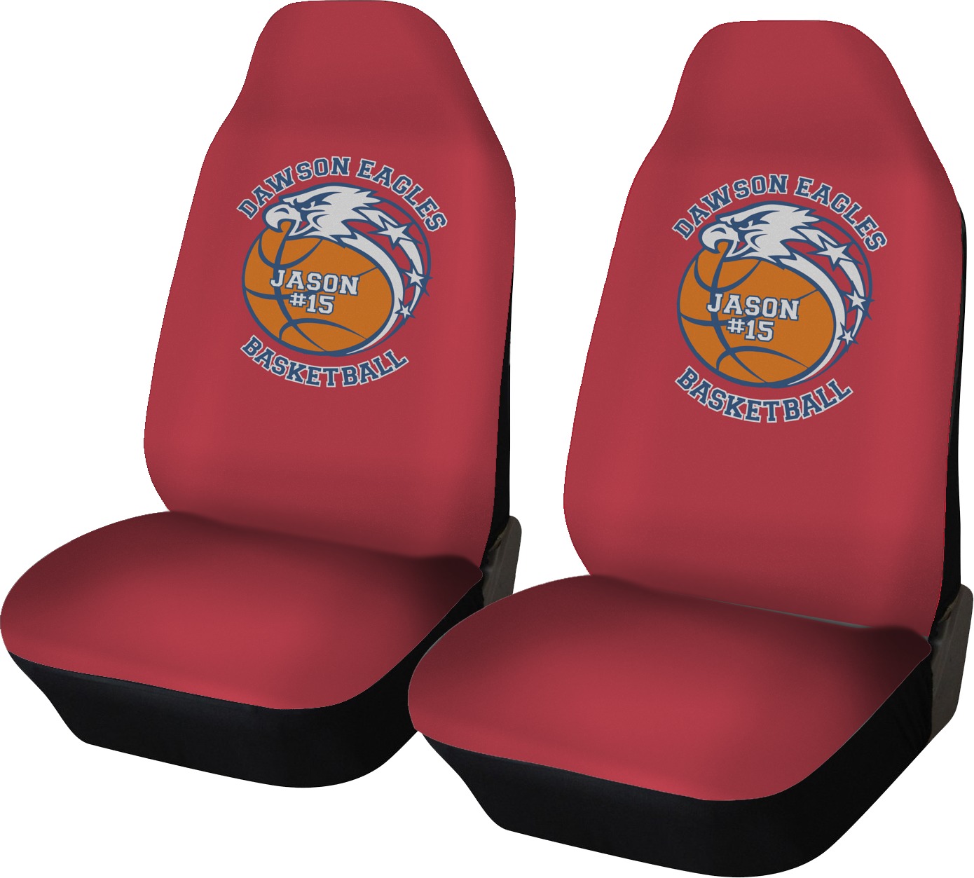 Dawson Basket Ball Car Seat Covers (Set of Two) (Personalized) YouCustomizeIt