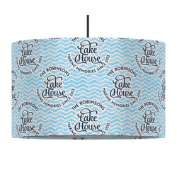 Lake House #2 12" Drum Pendant Lamp - Fabric (Personalized)
