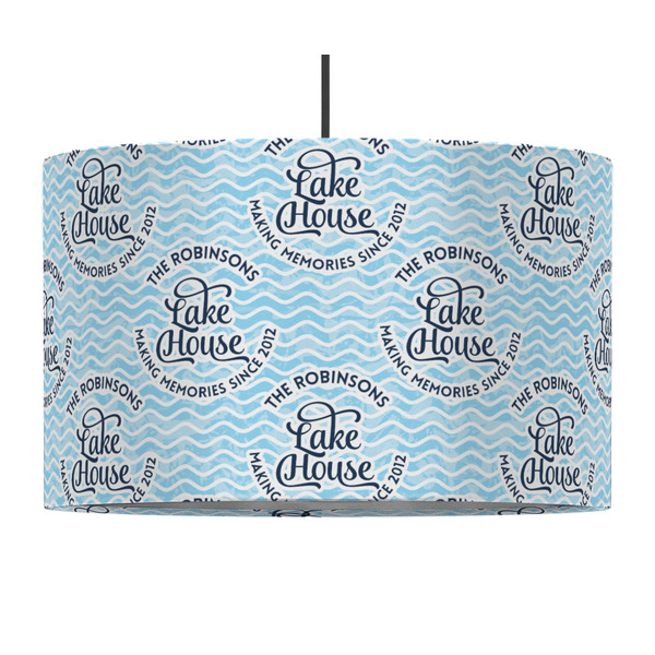 Lake House #2 12" Drum Lampshade - PENDANT (Fabric)