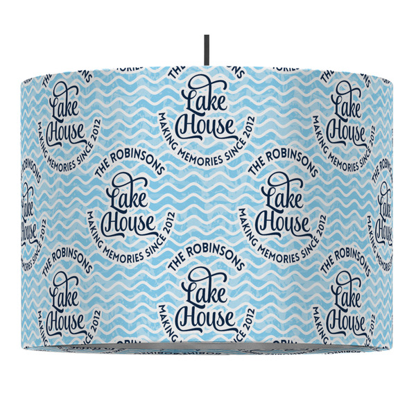 Lake House #2 16" Drum Lampshade - PENDANT (Fabric)