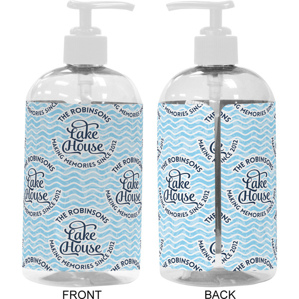 Lake House #2 16 oz Plastic Liquid Dispenser- Approval- White