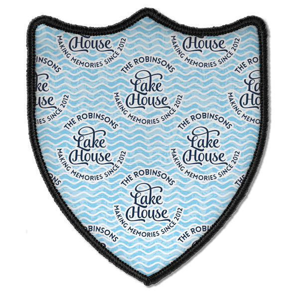 Custom Lake House #2 Iron On Shield Patch B w/ Name All Over