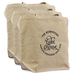 Lake House #2 Reusable Cotton Grocery Bags - Set of 3 (Personalized)