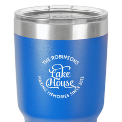 Lake House #2 30 oz Stainless Steel Tumbler - Royal Blue - Double-Sided (Personalized)