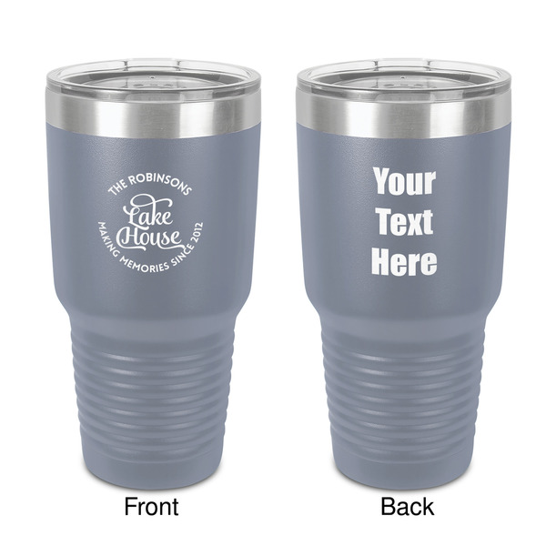 Custom Lake House #2 30 oz Stainless Steel Tumbler - Grey - Double-Sided (Personalized)