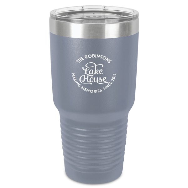 Lake House #2 30 oz Stainless Steel Ringneck Tumbler - Grey - Front