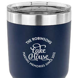 Lake House #2 30 oz Stainless Steel Tumbler - Navy - Single Sided (Personalized)