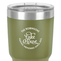 Lake House #2 30 oz Stainless Steel Tumbler - Olive - Double-Sided (Personalized)