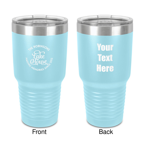 Custom Lake House #2 30 oz Stainless Steel Tumbler - Teal - Double-Sided (Personalized)