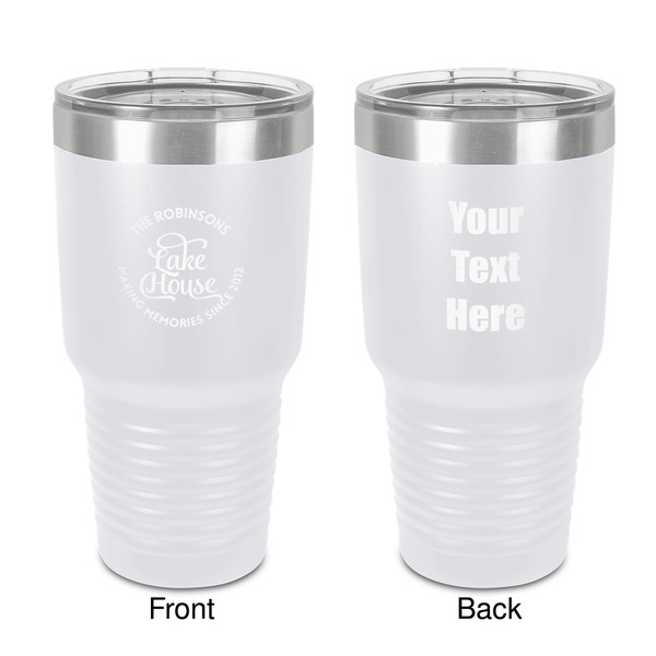 Custom Lake House #2 30 oz Stainless Steel Tumbler - White - Double-Sided (Personalized)