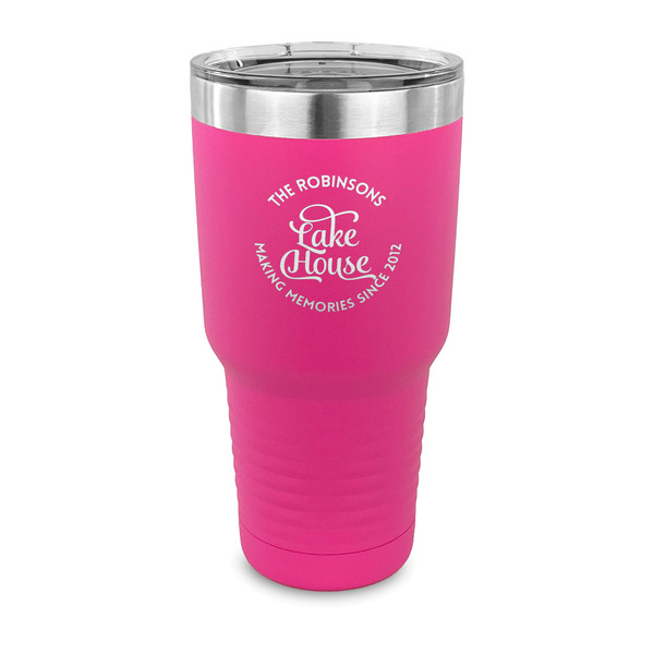 Custom Lake House #2 30 oz Stainless Steel Tumbler - Pink - Single Sided (Personalized)
