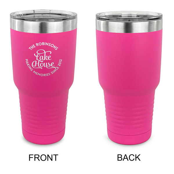 Lake House #2 30 oz Stainless Steel Ringneck Tumblers - Pink - Single Sided - APPROVAL
