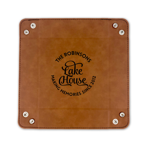 Lake House #2 6" x 6" Leatherette Snap Up Tray - FLAT FRONT