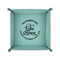 Lake House #2 6" x 6" Teal Leatherette Snap Up Tray - FOLDED UP