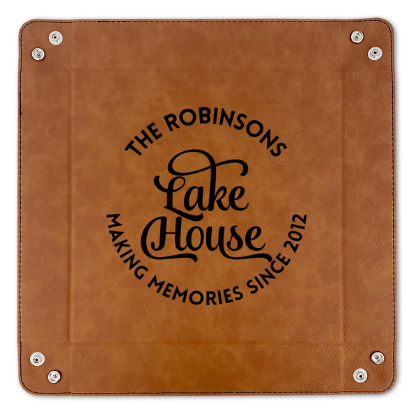 Lake House #2 9" x 9" Leatherette Snap Up Tray - APPROVAL (FLAT)