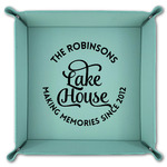 Lake House #2 Teal Faux Leather Valet Tray (Personalized)