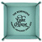 Lake House #2 9" x 9" Teal Leatherette Snap Up Tray - FOLDED