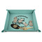 Lake House #2 9" x 9" Teal Leatherette Snap Up Tray - STYLED
