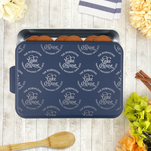 Lake House #2 Aluminum Baking Pan - Navy Lid - LIFESTYLE