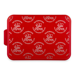 Lake House #2 Aluminum Baking Pan with Red Lid (Personalized)