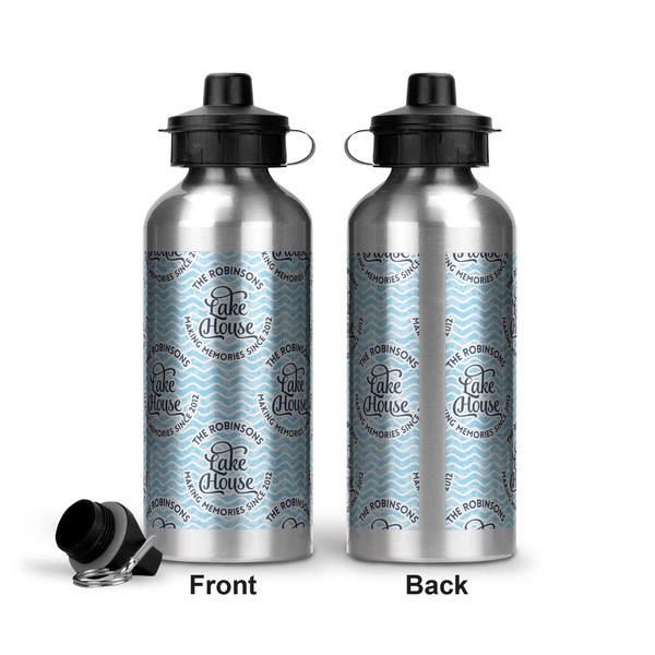 Lake House #2 Aluminum Water Bottle - Front and Back