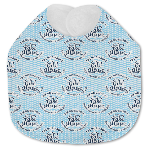 Custom Lake House #2 Jersey Knit Baby Bib w/ Name All Over