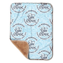 Lake House #2 Sherpa Baby Blanket - 30" x 40" w/ Name All Over