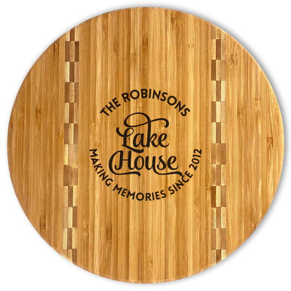 Custom Lake House #2 Bamboo Cutting Board (Personalized)