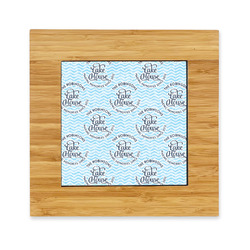 Lake House #2 Bamboo Trivet with Ceramic Tile Insert (Personalized)