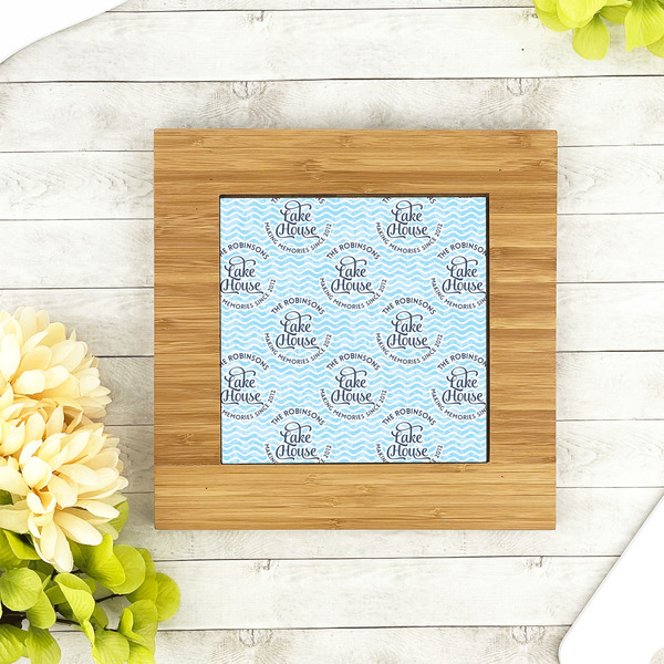 Lake House #2 Bamboo Trivet with 6" Tile - LIFESTYLE