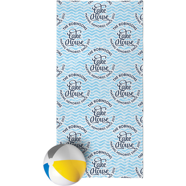 Custom Lake House #2 Beach Towel (Personalized)