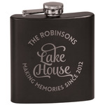 Lake House #2 Black Flask Set (Personalized)