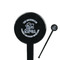 Lake House #2 7" Round Plastic Stir Sticks - Black - Single Sided (Personalized)