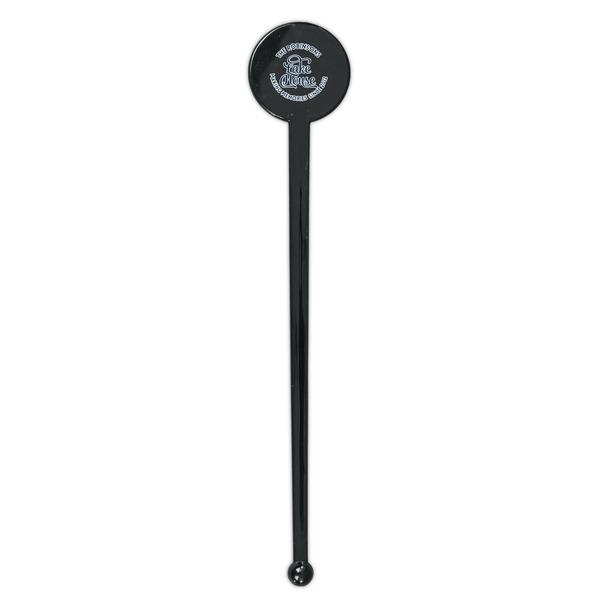 Lake House #2 Black Plastic 7" Stir Stick - Round - Single Stick