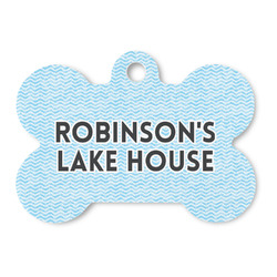 Lake House #2 Bone Shaped Dog ID Tag - Large (Personalized)
