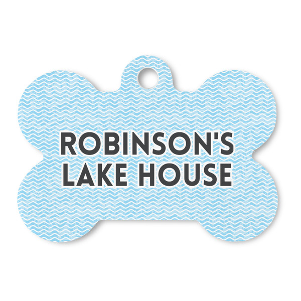 Custom Lake House #2 Bone Shaped Dog ID Tag (Personalized)