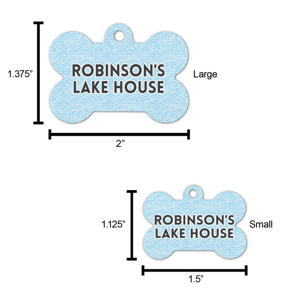 Lake House #2 Bone Shaped Dog ID Tag - Large - Scale