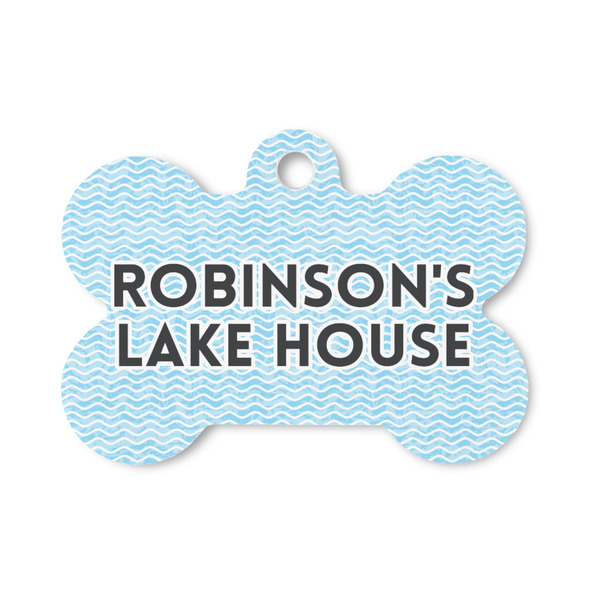 Custom Lake House #2 Bone Shaped Dog ID Tag - Small (Personalized)
