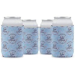Lake House #2 Can Cooler (12 oz) - Set of 4 w/ Name All Over